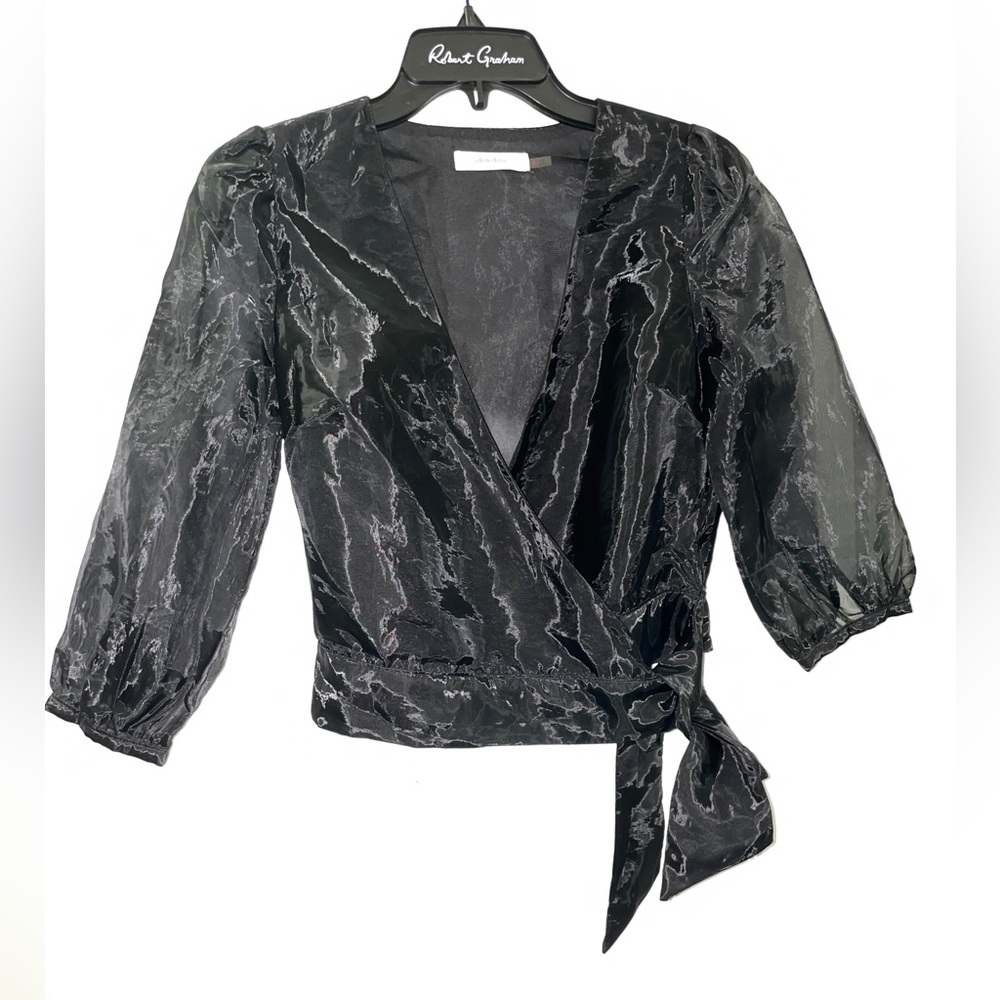Black side tie top